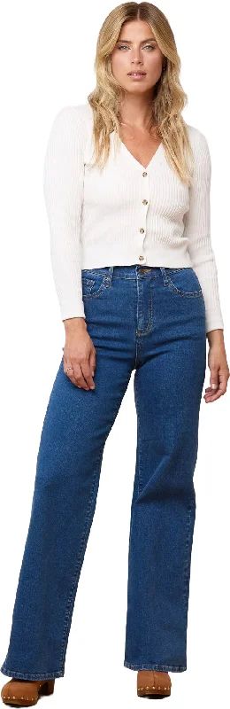 Lily Classic Wide Leg Jeans 32 Inch - Women's|-|Jean à jambe large classique Lily 32 pouces - Femme Trendy Flared Leg Jeans