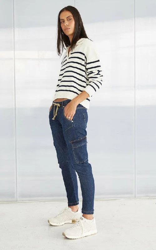 Active Cargo Paris Blue Jeans Trendy Skinny High-Waist Jeans