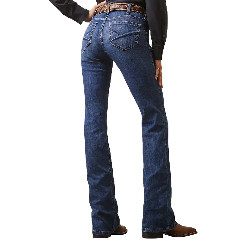 Ariat Women's REAL Perfect Rise Leila Bootcut Jeans Comfortable Dark Wash Jeans