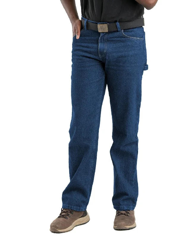 Berne Apparel Mens Heartland Flex Carpenter Stone Wash Dark Cotton Blend Jeans Trendy Paperbag Waist Jeans Berne Apparel Mens Heartland Flex Carpenter Stone Wash Dark Cotton Blend Jeans Trendy Paperbag Waist Jeans