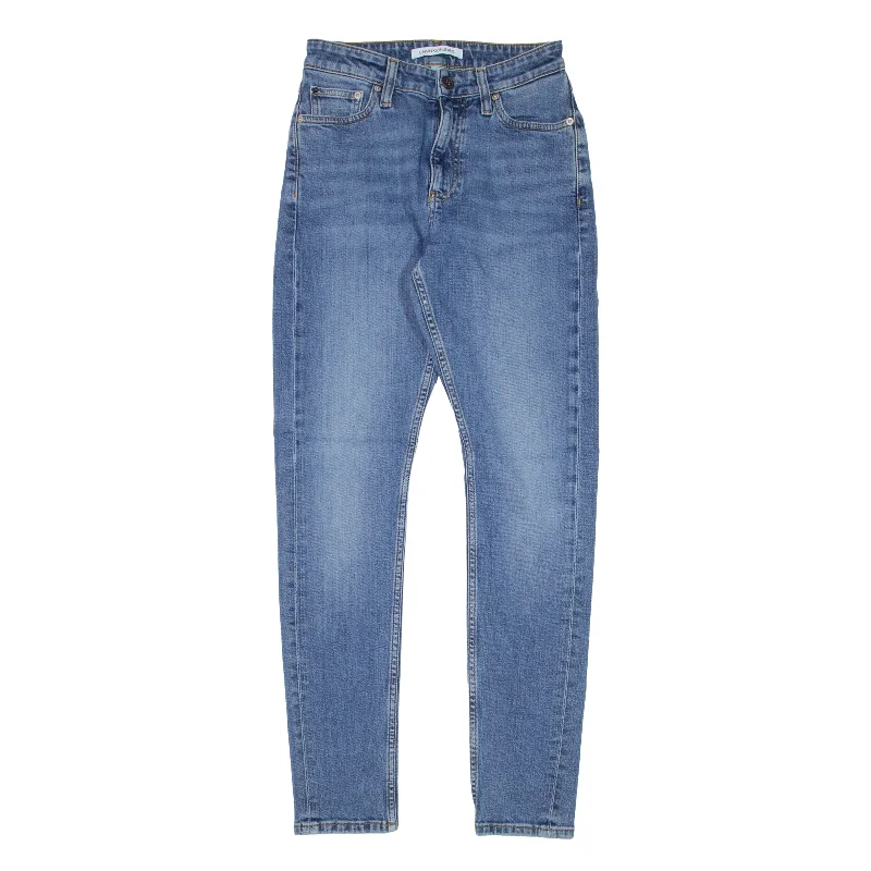 CALVIN KLEIN Jeans Blue Denim Slim Skinny Stone Wash Womens W25 L30 Comfortable Boyfriend Jeans