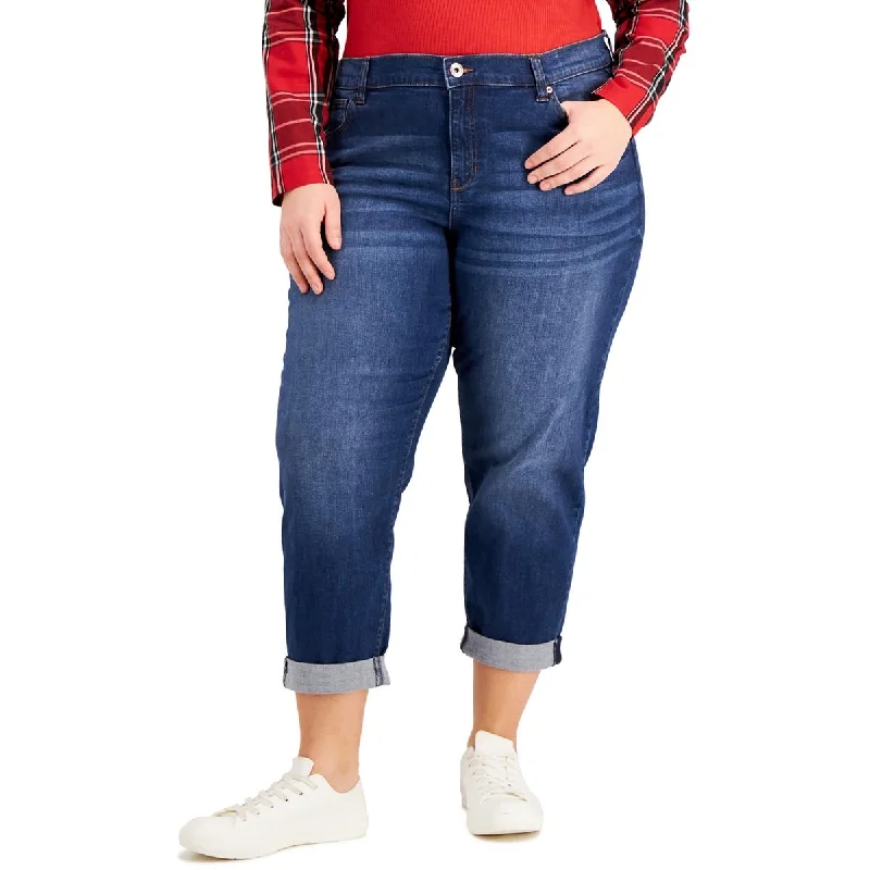 Celebrity Pink Womens Plus Bestie Mid-Rise Denim Straight Leg Jeans Trendy Classic Fit Jeans Celebrity Pink Womens Plus Bestie Mid-Rise Denim Straight Leg Jeans Trendy Classic Fit Jeans