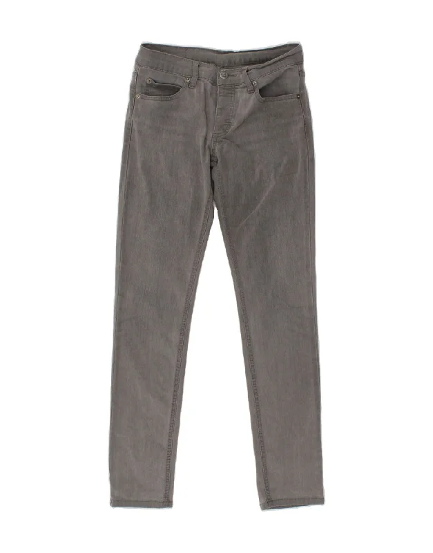 CHEAP MONDAY Womens Skinny Jeans W29 L32  Grey Cotton Trendy Flared Leg Jeans