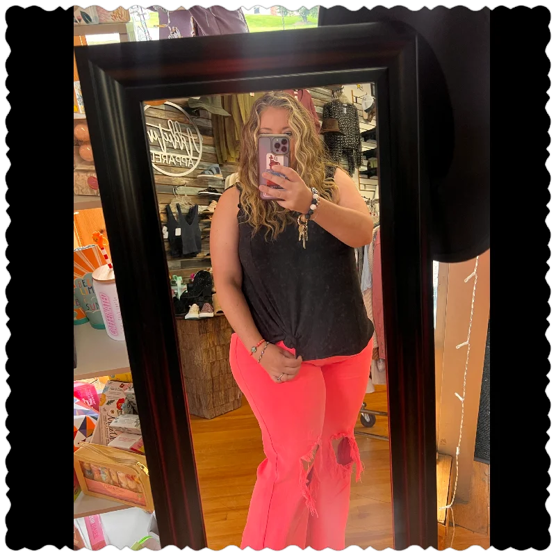 Coral Straight Jeans Casual Loose Fit Jeans