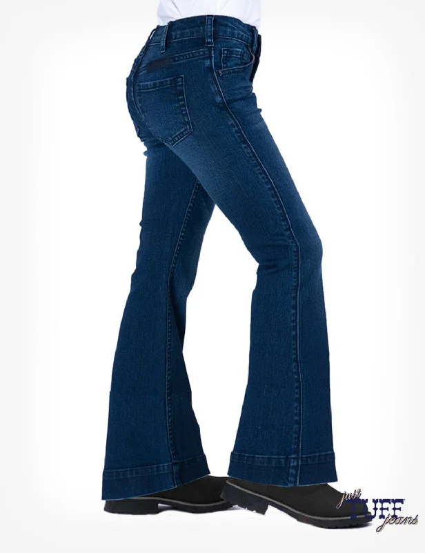 Cowgirl Tuff Kids Girls Just Trouser Medium Wash Cotton Blend Jeans Stylish Tapered Fit Jeans Cowgirl Tuff Kids Girls Just Trouser Medium Wash Cotton Blend Jeans Stylish Tapered Fit Jeans