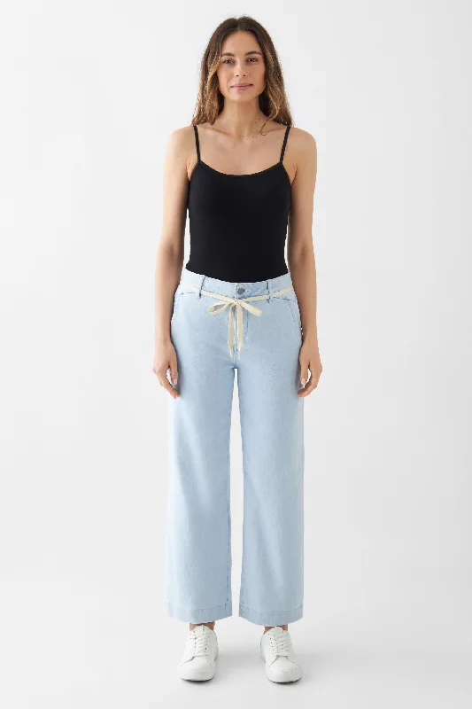 Dew Cropped Jeans Bright Denim Classic Slim Fit Jeans