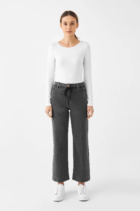 Dew Cropped Jeans Medium Grey Trendy Layered Pocket Jeans
