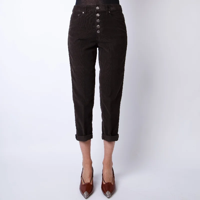 DONDUP JEANS DP268B VS0030D BM5 730 MARRONE  Comfortable Zip-Up Skinny Jeans
