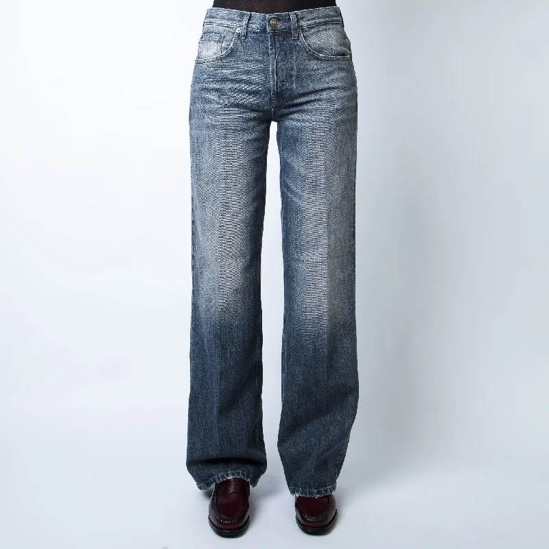 DONDUP JEANS DP427 DFH270D HT1 800 BLU  Trendy Low-Rise Bootcut Jeans