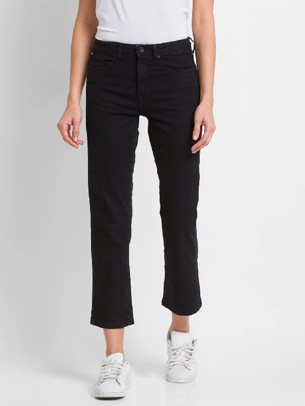 Spykar Black Lycra Slim Straight Fit Ankle Length Jeans For Women (Emma) Elegant Dark-Wash Bootcut Jeans Spykar Black Lycra Slim Straight Fit Ankle Length Jeans For Women (Emma) Elegant Dark-Wash Bootcut Jeans