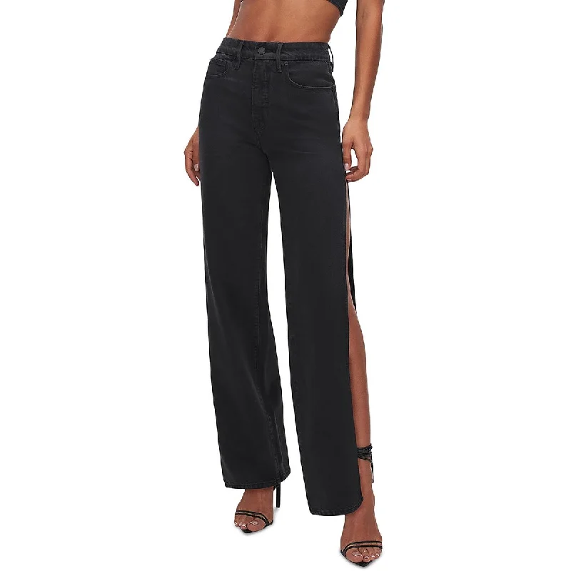 Good American Womens High Rise Side Slit High-Waist Jeans Cozy Stretch High-Waist Jeans Good American Womens High Rise Side Slit High-Waist Jeans Cozy Stretch High-Waist Jeans
