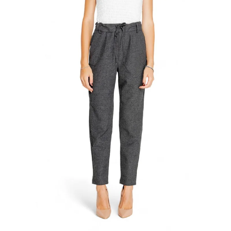Gray Polyester Jeans & Pant Fashionable Relaxed Fit Denim