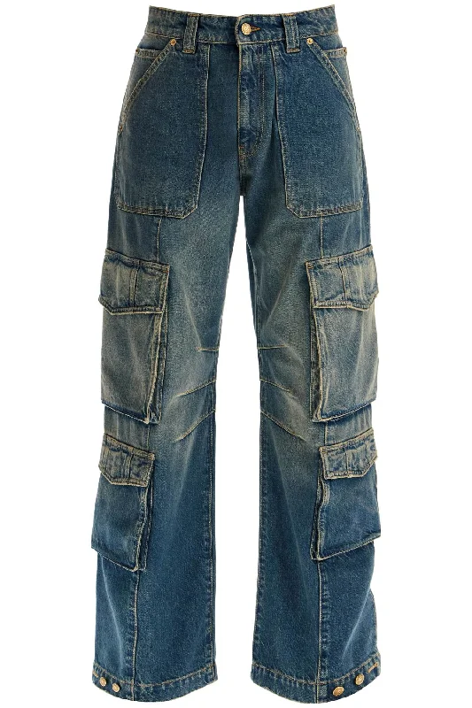 GOLDEN GOOSE 'irina' wide leg cargo jeans Comfortable Distressed Straight-Leg Jeans