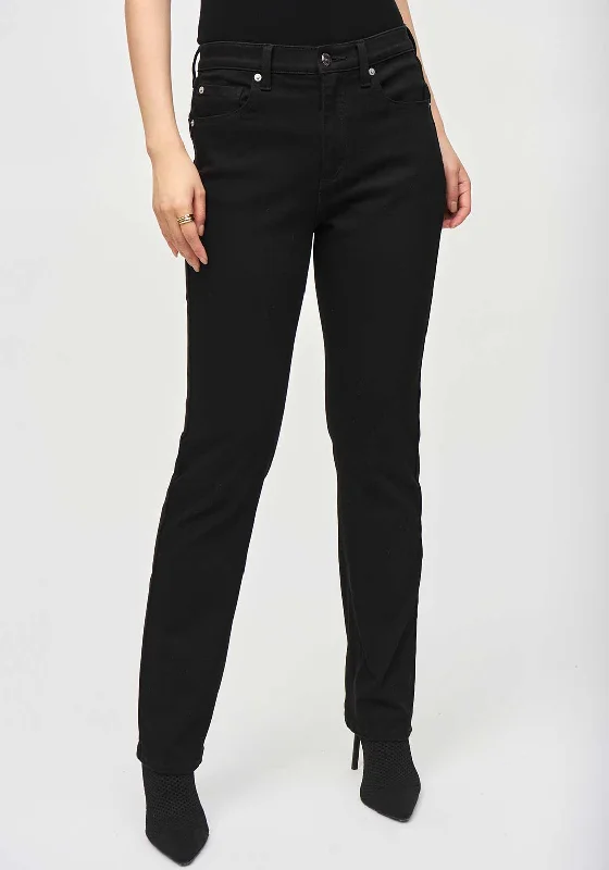Joseph Ribkoff Classic Straight Leg Jeans, Black Comfortable Jogger Style Jeans