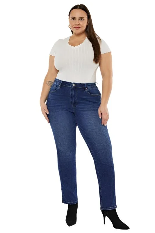 Plus Open Pack Slim Straight Jeans Classic Black Denim Jeans