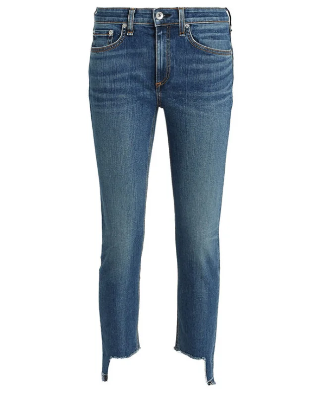 Rag & Bone Cate Skinny Step Hem Jeans Comfortable Stretch Denim Jeans
