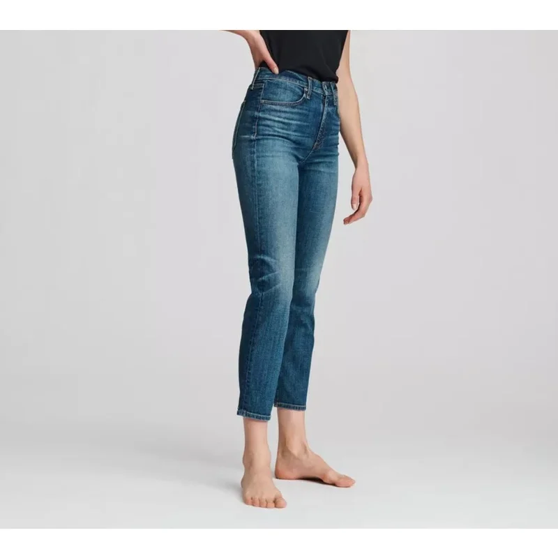 Rag & Bone Womens Nina Jeans 27 Blue High Rise Ankle Cigarette Cropped Denim NWT Comfortable Zip-Fly Denim Jeans Rag & Bone Womens Nina Jeans 27 Blue High Rise Ankle Cigarette Cropped Denim NWT Comfortable Zip-Fly Denim Jeans