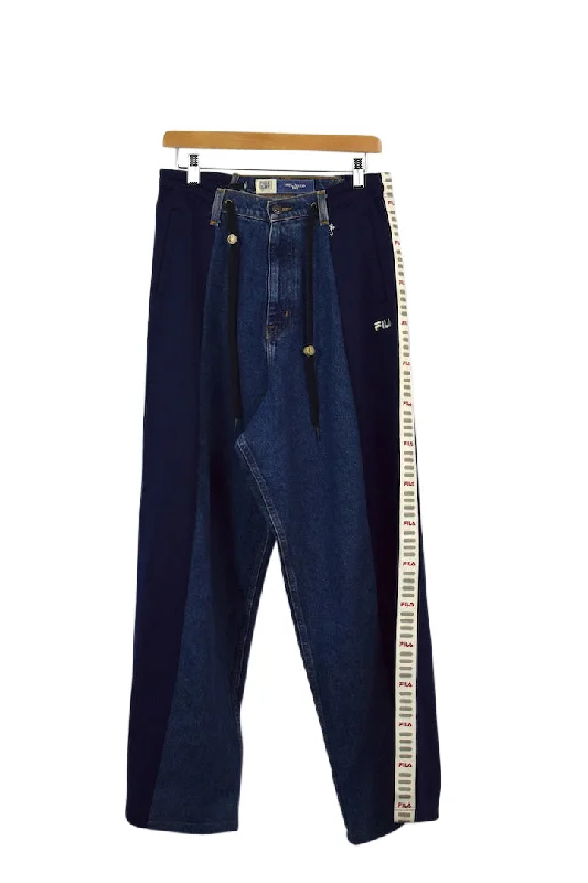 Reworked Fila Track-Jeans Comfortable Ankle Jeans