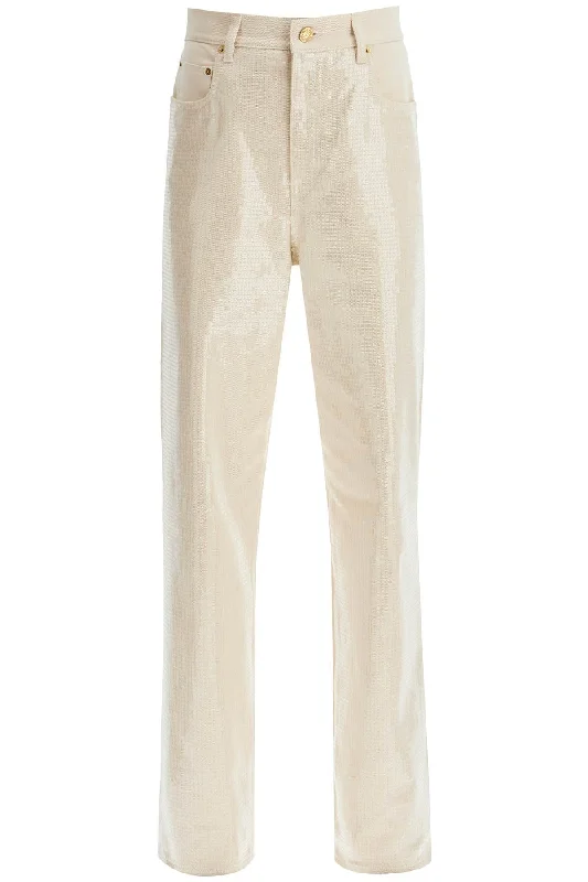 GOLDEN GOOSE sequin embellished jeans Stylish High-Waist Jeans