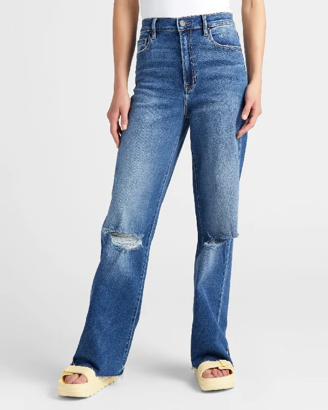 The Logan Wide Leg Dad Jeans Trendy Paperbag Waist Jeans