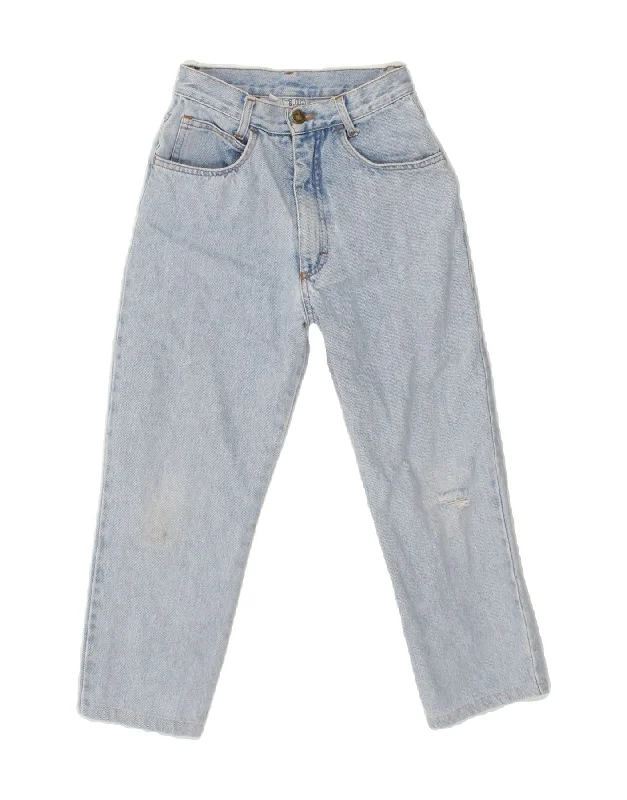 TRUSSARDI Womens Crop Tapered Jeans IT 36 XS W24 L20 Blue Cotton Trendy Flared Leg Jeans TRUSSARDI Womens Crop Tapered Jeans IT 36 XS W24 L20 Blue Cotton Trendy Flared Leg Jeans