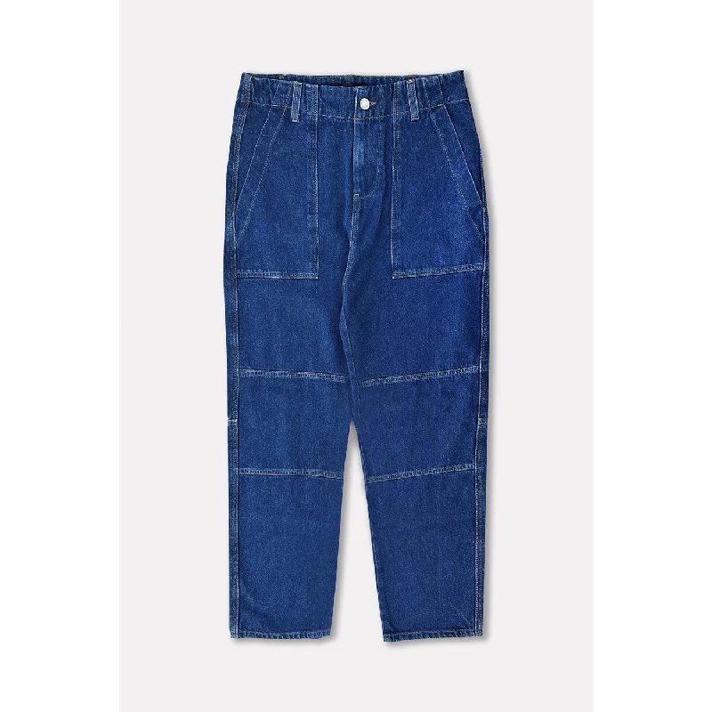 Blue Loose Fit Utility Jeans Fashionable White Denim Jeans