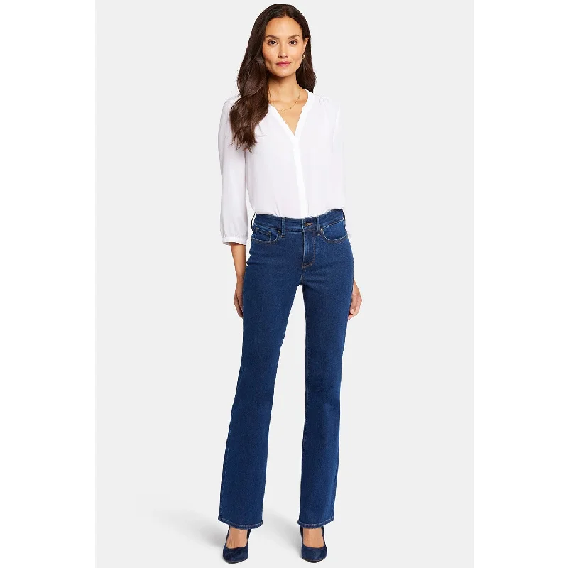 Blue Petite Slim Flare Jeans Casual Light Wash Jeans