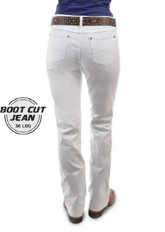 Pure Western Jeans Womens White Riding Classic Black Denim Jeans