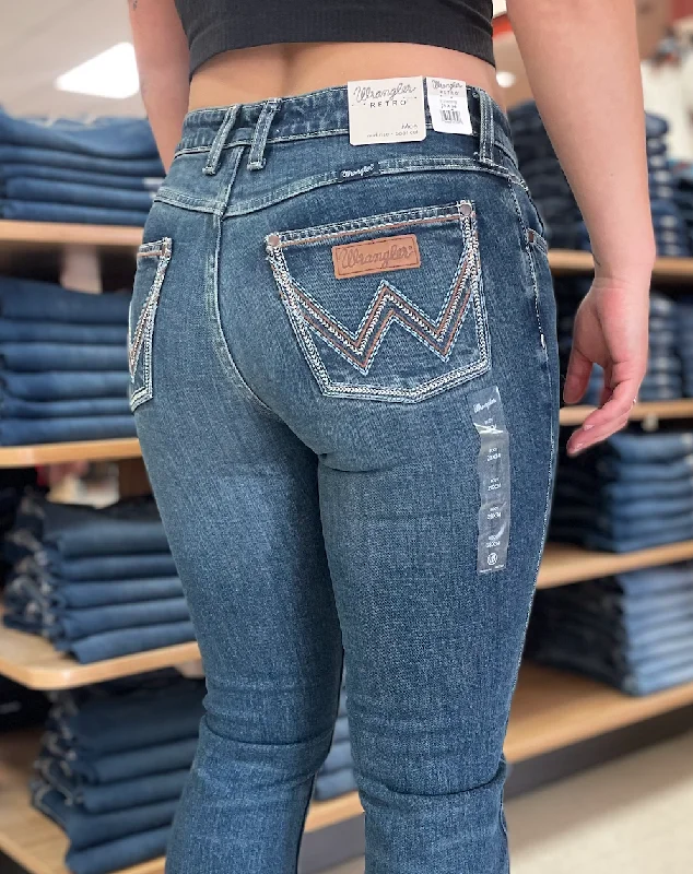 Wrangler Retro Mae Jeans Women’s 112352975 Fashionable Distressed Jeans