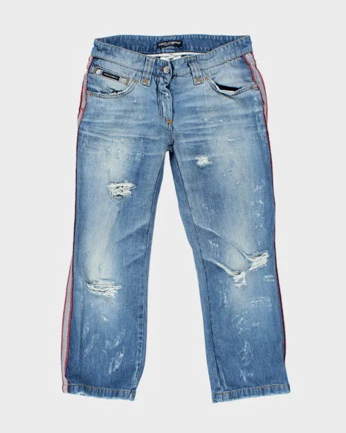 Y2k 00s Dolce & Gabbana Distressed Jeans - W30 L24 Casual High-Waisted Bootcut Jeans Y2k 00s Dolce & Gabbana Distressed Jeans - W30 L24 Casual High-Waisted Bootcut Jeans